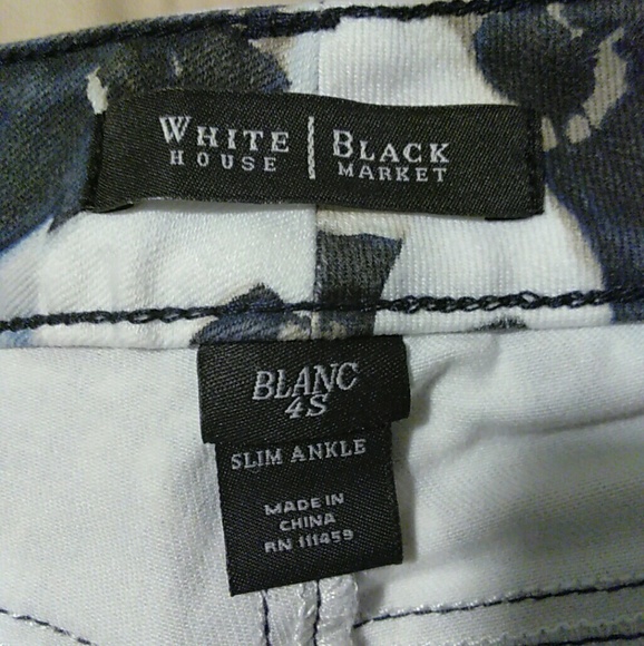 White Housqwe Black Market Floral Print Slim Ankle - Picture 7 of 7